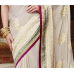 Sensational Cream Colored Embroidered Pure Crape Saree Sensational Cream Colored Embroidered Pure Crape Saree